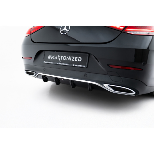 Maxton Design vložka zadního nárazníku pro Mercedes CLS C 257/AMG-Line, černý lesklý plast ABS Maxton Design vložka zadního nárazníku pro Mercedes CLS C 257/AMG-Line, černý lesklý plast ABS