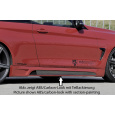 Rieger boční práh mont. strana pravá pro BMW řada 4 F32, F33 coupe (3-dvéř.), kabriolet vč. faceliftu, r.v. 03/13-06/15, 07/15-, 11/12-06/15, plast ABS s povrchovou úpravou Carbon-Look, s prolisem a výřezem