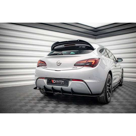 Maxton Design "Street pro" vložka zadního nárazníku s křidélky pro Opel Astra OPC J (Mk4), plast ABS bez povrchové úpravy, GTC, s červenou linkou
