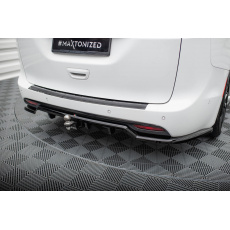 Maxton Design středový spoiler pod zadní nárazník s žebrováním pro Chrysler Pacifica Mk2 Facelift, černý lesklý plast ABS