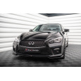 Maxton Design spoiler pod přední nárazník pro Infiniti Q50 S Mk1, černý lesklý plast ABS