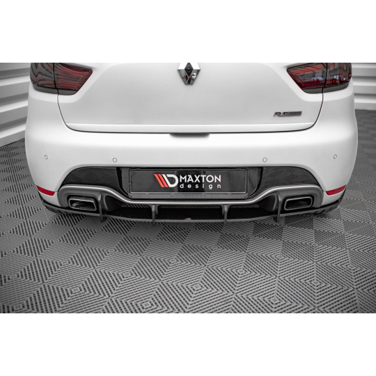 Maxton Design "Street Pro" difuzor zadního nárazníku pro Renault Clio RS Mk4, plast ABS bez povrchové úpravy, s černou a červenou linkou