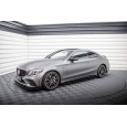 Maxton Design "Street Pro" difuzory pod boční prahy s křidélky pro Mercedes třída C W205 Facelift/43 AMG/Coupe, plast ABS bez povrchové úpravy, s červenou linkou