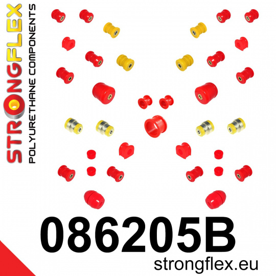 086205B: Strongflex Sada silentbloků zavěšení z polyuretanu 086205B: Strongflex Sada silentbloků zavěšení z polyuretanu