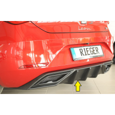 Rieger vložka zadního nárazníku pro orig. koncový tlumič výfuku pro Seat Leon KL 5-dvéř., 04/20-, plast ABS bez povrchové úpravy, mont. strana