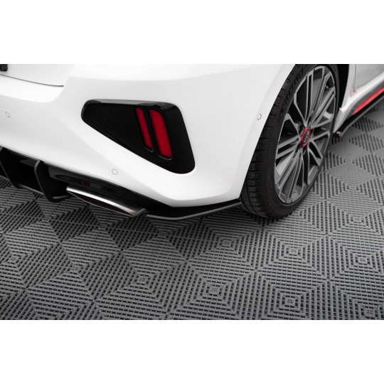 Maxton Design "Street Pro" boční difuzory pod zadní nárazník pro Kia Cee'd Mk3 /GT, plast ABS bez povrchové úpravy, s červenou linkou