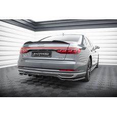 Maxton Design středový spoiler pod zadní nárazník s žebrováním pro Audi A8 D5, černý lesklý plast ABS