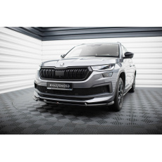 Maxton Design spoiler pod přední nárazník ver.1 pro Škoda Kodiaq Sportline Facelift, černý lesklý plast ABS
