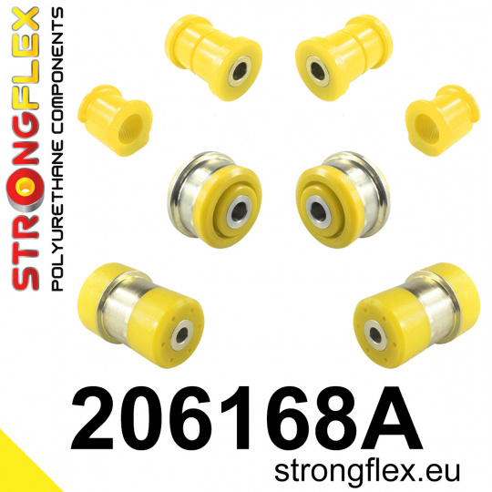 206168A: Strongflex Sada silentbloků předního zavěšení a zadního nosníku varianta SPORT