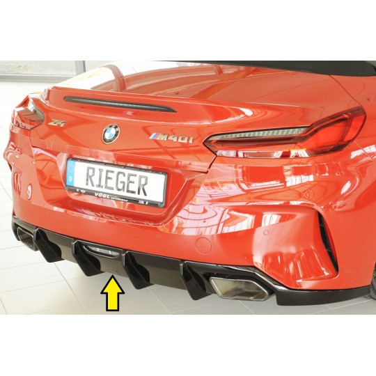 Rieger vložka zadního nárazníku pro BMW Z4 G29, G4Z roadster, plast ABS lakovaný do černé lesklé barvy