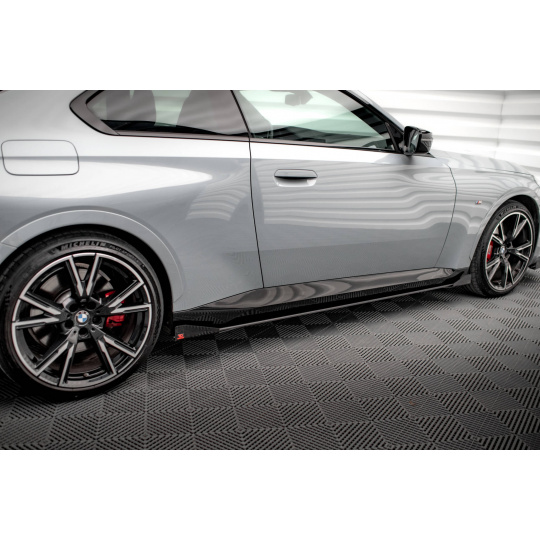 Maxton Design křidélka bočních difuzorů pro BMW řada 2 G42 M240i, G42 M-Pack, černý lesklý plast ABS