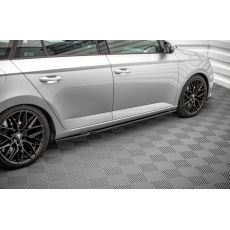 Maxton Design difuzory pod boční prahy pro Škoda Fabia Mk3, černý lesklý plast ABS