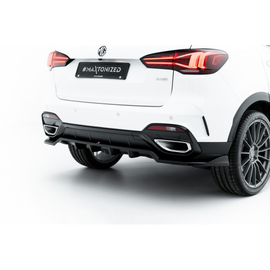 Maxton Design spoiler pod zadní nárazník s žebrováním pro MG HS Mk1 Facelift, černý lesklý plast ABS