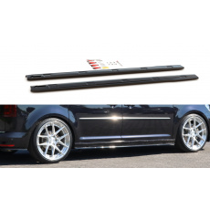 Maxton Design difuzory pod boční prahy pro Volkswagen Caddy Mk 4, černý lesklý plast ABS