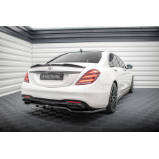 Maxton Design středový spoiler pod zadní nárazník s žebrováním pro Mercedes třída S W222 AMG-Line Facelift, černý lesklý plast ABS Maxton Design středový spoiler pod zadní nárazník s žebrováním pro Mercedes třída S W222 AMG-Line Facelift, černý lesklý plast ABS