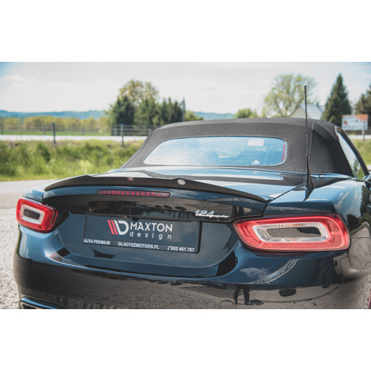 Maxton Design prodloužení spoileru pro Fiat 124 Spider Abarth, černý lesklý plast ABS