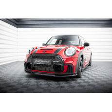 Maxton Design spoiler pod přední nárazník ver.2 pro Mini Cooper F56 JCW Facelift, černý lesklý plast ABS