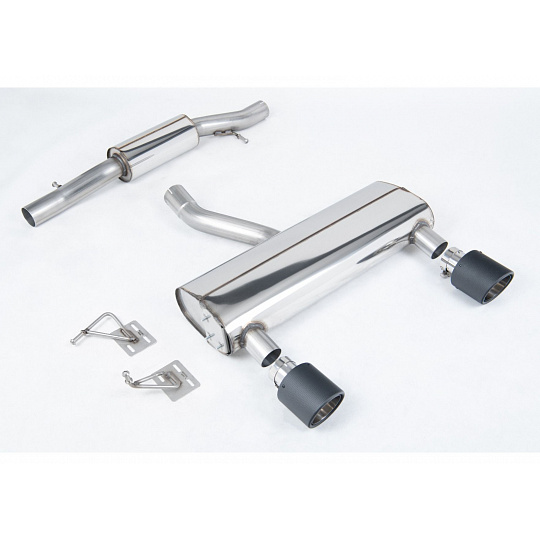 Milltek Sport výfukový systém cat-back s rezonátorem (tišší) pro Audi TT 3.2 V6 quattro Coupe/Roadster 2003-2006, typ koncovek: JET-115 karbonové Milltek Sport výfukový systém cat-back s rezonátorem (tišší) pro Audi TT 3.2 V6 quattro Coupe/Roadster 2003-2006, typ koncovek: JET-115 karbonové