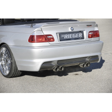 Rieger zadní nárazník pro BMW řada 3 E46 kabriolet, kupé, sedan před faceliftem, plast ABS bez povrchové úpravy, pro vozy s parkovacím asistentem (PDC)