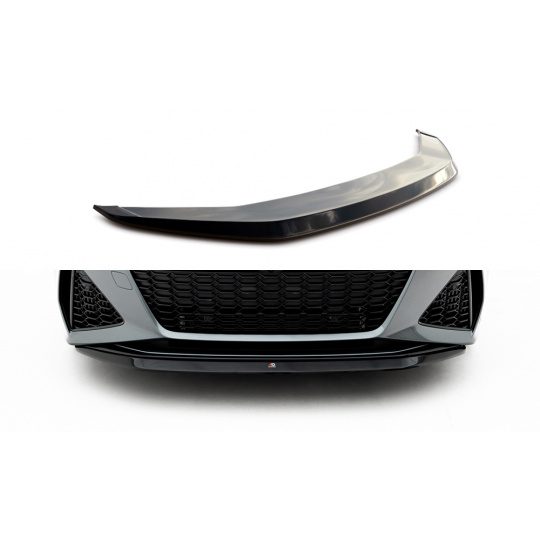 Maxton Design spoiler pod přední nárazník ver.3 pro Audi RS6 C8, černý lesklý plast ABS