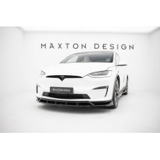 Maxton Design spoiler pod přední nárazník ver.3 pro Tesla Model X Mk1 Facelift, černý lesklý plast ABS