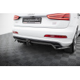 Maxton Design spoiler pod zadní nárazník s žebrováním pro Audi Q3 8U, černý lesklý plast ABS, S-Line