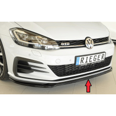 Rieger lipa pod přední nárazník pouze pro GTI / GTD / GTE pro Volkswagen Golf 7 GTD, GTE, GTI 3-dvéř., 5-dvéř. po faceliftu, 02/17-, plast ABS lakovaný do černé lesklé barvy