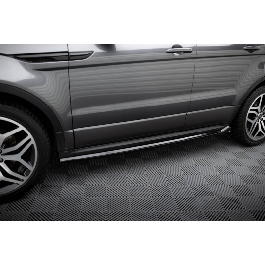 Maxton Design difuzory pod boční prahy pro Land rover Range Rover Evoque Mk1 Facelift, černý lesklý plast ABS, HSE Dynamic