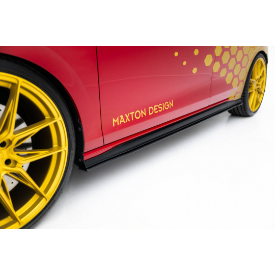 Maxton Design "Racing durability" difuzory pod boční prahy pro Volkswagen Golf GTI Mk8, plast ABS bez povrchové úpravy, s červenou linkou