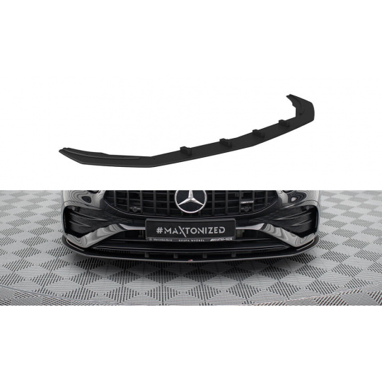 Maxton Design "Street Pro" spoiler pod přední nárazník pro Mercedes třída A W177 Facelift A35 AMG, plast ABS bez povrchové úpravy, s červenou linkou, Hatchback/Sedan