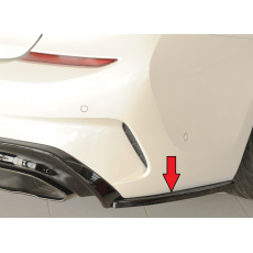 Rieger spoiler pod zadní nárazník na pravé straně pro BMW řada 3 G21 touring r.v. 03/19-06/22, plast ABS lakovaný do černé lesklé barvy