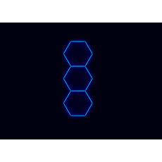 Kompletní LED hexagonové svítidlo modré, rozměr: 3 elementy 97 x 246 cm Kompletní LED hexagonové svítidlo modré, rozměr: 3 elementy 97 x 246 cm