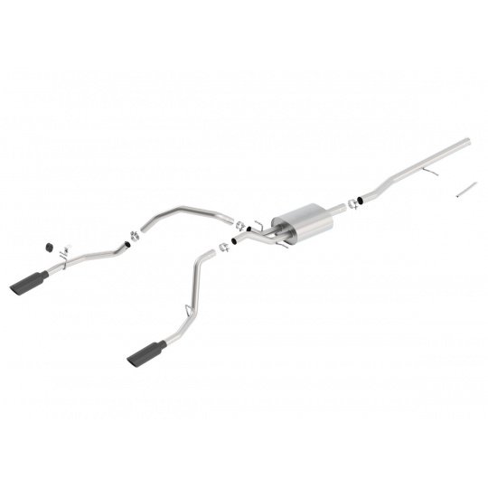 Borla Cat-Back výfukový systém "S-Type" pro GMC Sierra 1500 5,3l EC/SB 78,7", CC/SHB 69,3", WB 143,5", r.v. od 14-18, typ koncovek: černé