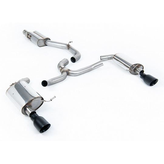 Milltek Sport výfukový systém cat-back s rezonátorem (tišší) pro Volkswagen Golf Mk7 2.0TFSI Alltrack / Estate / Station Wagon / Combi 4-Motion 2016-2021, typ koncovek: GT-100 black