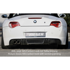 Rieger spoiler pod zadní nárazník pro BMW Z4 E85 kupé, roadster po faceliftu r.v. 01/06-03/09, plast ABS s povrchovou úpravou Carbon-Look, pro dvojitou koncovku vlevo