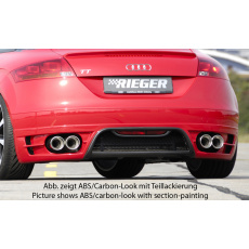 Rieger spoiler pod zadní nárazník pro Audi TT 8J kupé, roadster před faceliftem r.v. 09/06-06/10, plast ABS s povrchovou úpravou Carbon-Look, pro dvojité koncovky vlevo/vpravo