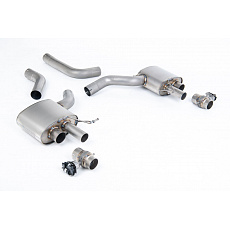 Milltek Sport doplňkové díly - sada Upgrade Kit pro systém výfuku Signature Series Titanium Axle Back, určená pro jakoukoli stávající nerezovou variantu výfuku Milltek Sport pro Audi RS7 C8 4.0 V8 bi-turbo (s OPF/GPF) – Signature Series Titanium 2019–2024