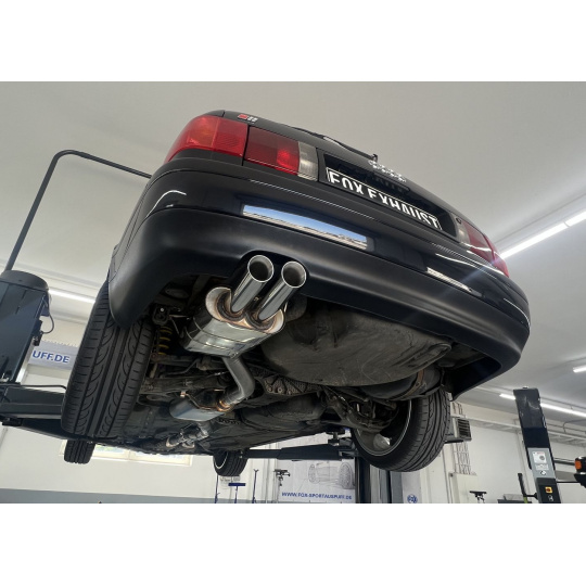 Fox Sportauspuff koncový tlumič výfuku s koncovkou 2x Typ 25 pro Audi S2 B4 s motorem 2.2 Fox Sportauspuff koncový tlumič výfuku s koncovkou 2x Typ 25 pro Audi S2 B4 s motorem 2.2