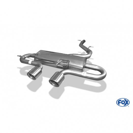 Fox Sportauspuff koncový tlumič výfuku s vývodem uprostřed s koncovkou 2x90 Typ 16 pro Volkswagen Golf VI s motorem 2.0