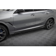 Maxton Design difuzory pod boční prahy pro BMW X6 G06 Facelift M-Pack, černý lesklý plast ABS