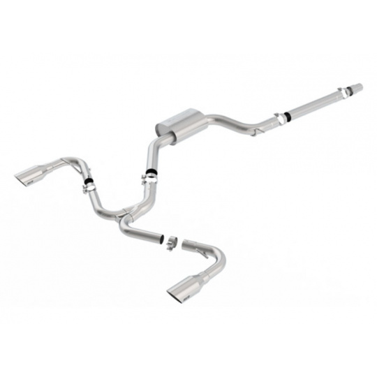 Borla Cat-Back výfukový systém "S-Type" typ 03 pro Volkswagen Golf GTI MK 7,5 2,0l FWD 2/4-dvéř. mimo MK7, r.v. 2018-2020, typ koncovek: chromové s logem