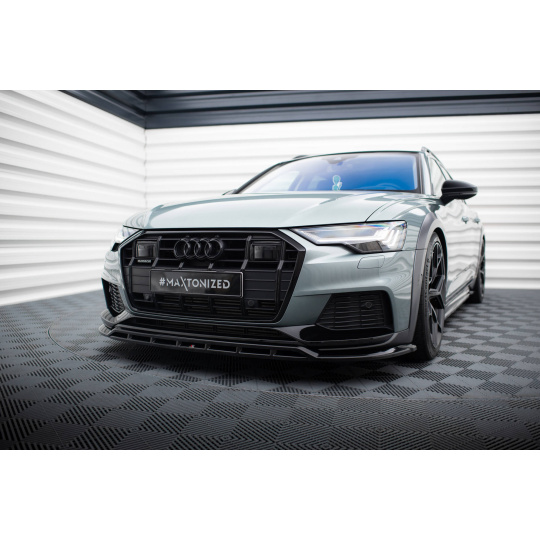 Maxton Design spoiler pod přední nárazník pro Audi A6 C8 Allroad, černý lesklý plast ABS