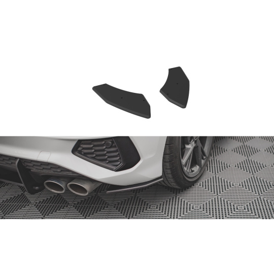 Maxton Design "Street Pro" boční difuzory pod zadní nárazník pro Audi S3 8Y, plast ABS bez povrchové úpravy, s červenou linkou
