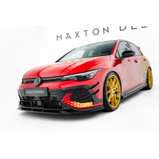 Maxton Design spoiler pod přední nárazník pro Volkswagen Golf GTI Mk8 Facelift, černý lesklý plast ABS, Clubsport