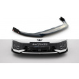 Maxton Design spoiler pod přední nárazník ver.3 s křidélky pro Volkswagen Golf GTE Mk8 Facelift, černý lesklý plast ABS