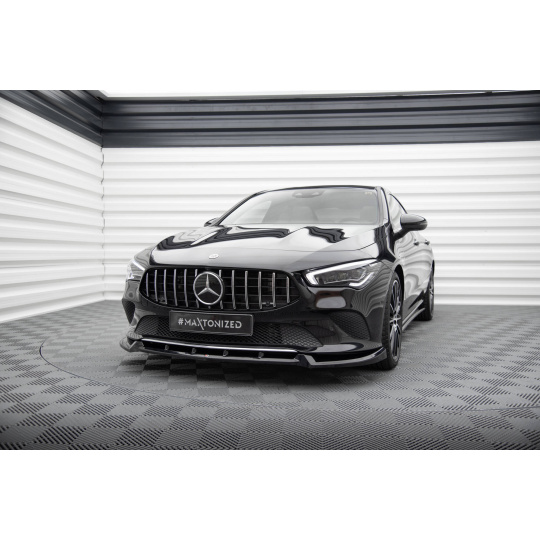 Maxton Design spoiler pod přední nárazník ver.2 pro Mercedes CLA C118 Standard, černý lesklý plast ABS, Coupe/Shooting Brake