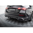 Maxton Design středový spoiler pod zadní nárazník s žebrováním pro Mercedes třída E W214/AMG-Line, černý lesklý plast ABS