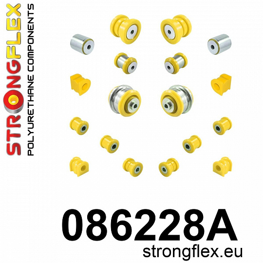 086228A: Strongflex Kompletní sada silentbloků pro zavěšení varianta SPORT 086228A: Strongflex Kompletní sada silentbloků pro zavěšení varianta SPORT
