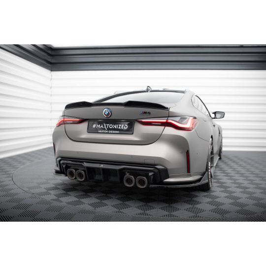 Maxton Design vložka zadního nárazníku pro BMW M3 G80, G81, černý lesklý plast ABS, Sedan/Touring