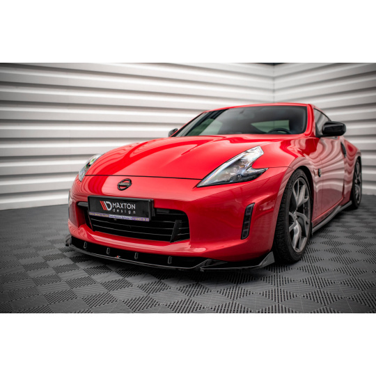Maxton Design spoiler pod přední nárazník ver.2 pro Nissan 370Z Facelift, černý lesklý plast ABS